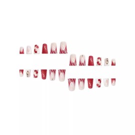 FIEONCIY Press on Nails Duck Shaped Glossy Full Cover Acrylic Duck False Nails with Designs Artificial Medium Duck Shaped Fake Nails with Charms Glue ons Fingernails for Women Girls(XXS178)