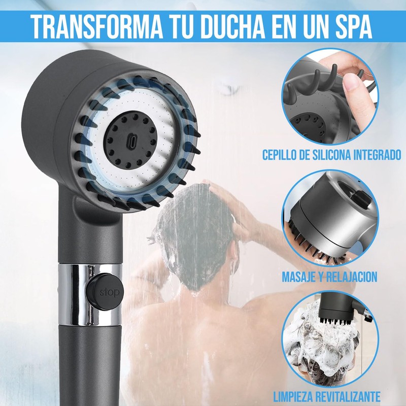NERIRA® Duschkopf mit Filter + 2 Ersatzfiltern | Hochdruck-Duschkopf mit
