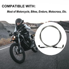 Vanlison Universal Motorcycle Hydraulic Brake Line 90 Degree Banjo Fit Braided Stainless Brake Hose Line Brake Cables Compatible with ATV UTV Bikes Motocross Street Bikes M10 Banjos 47.2" / 120cm