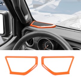 RT-TCZ A Pillar Speaker Trim Cover Ring Decoration Interior Accessories for Jeep Wrangler JL JLU & Gladiator JT 2018-2022 (Orange)