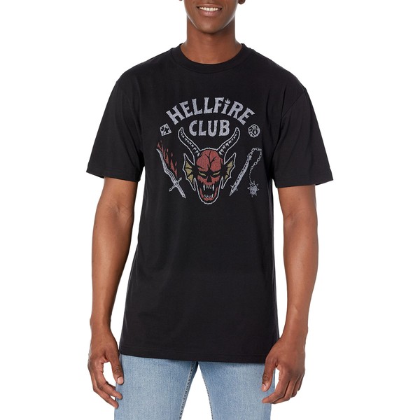 Men's Stranger Things Hellfire Club Costume T-Shirt - Black -