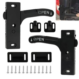2PCS RV Screen Door Latch Handle, Aluminum RV Screen Door Handle Replacement Kit( Left and Right ), Ideal for Camper, Motor Home, Full RV Enthusiasts, A Weekend Camper (Right and Left-Black-2PCS)