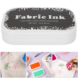 Coloured Ink Pad with Clear Patterns for DIY Stamps, Absorbable for Paper, Fabric, Wood, Bright and Washable (BD-282 Pure Black)