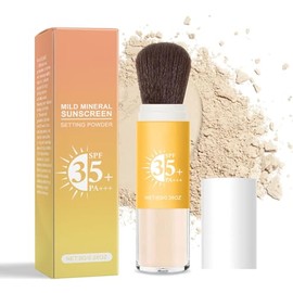 Mineralische Sonnencreme Setting Powder, SPF35+ Wasser- Und Schweißfester Matter Loose Powder Mit Ölkontrolle, Leicht, Natürliches Und Ganztägige Frische, Powder Make Up Für Alle Hauttypen