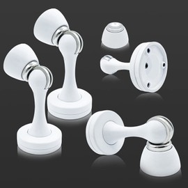 KOLAKO Magnetic Door Stoppers, 4 Pack Magnetic Door Stops White Stainless Steel Door...