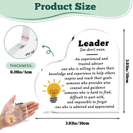 Leader Appreciation Gifts for Boss Mentor Manager Thank You Acrylic Keepsake Team Leader Appreciation Gifts for Employer Acrylic Desk Sign Office Decor Supervisor Appreciation Going Away Retirement