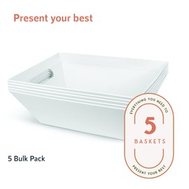 Cestas blancas de 8 x 10 pulgadas para regalos vacías | Cesta rectangular pequeña | San Valentín, Navidad, boda, dama de honor, almacenamiento, exhibición | Cesta de regalo de vino | Regalo para impresionar - Upper Midland