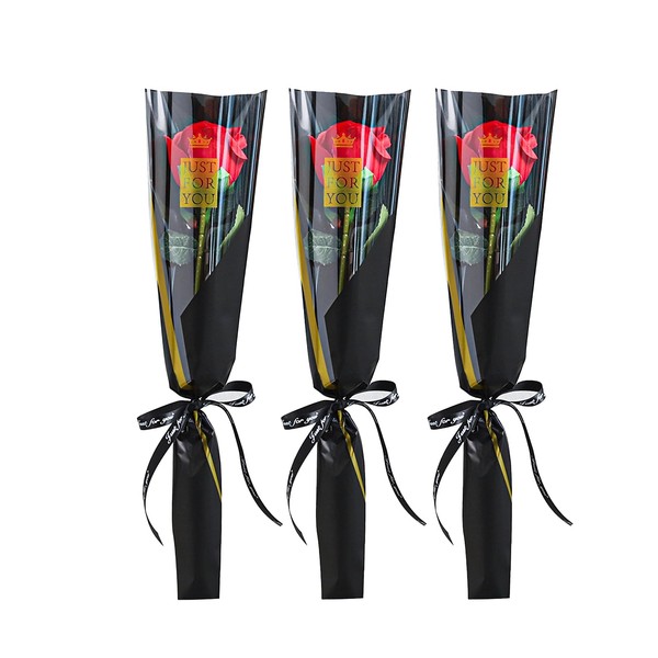 ZAYOIZY 50pcs Single Rose Sleeves Flower Bouquet Packaging Bags Clear