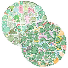 Pack of 100 Dinosaur Stickers, Cute Cartoon Stickers, Green Decoration, Kids Stickers, Interesting Stickers, DIY Suitcase Water Cup Decoration Stickers