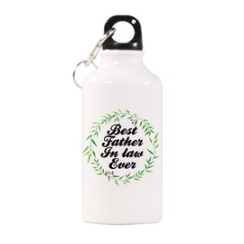 Elvoes Sports Water Bottles Best Father in Law Water Bottle BPA Free Stainless Steel Bottle with Cap Wild Mouth Father in Law Gifts Great for Sport Home Travel Outdoors (400ml/17oz)