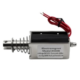 TOMSHIELE DC12V 600mA Push Pull Solenoid, 6N, 10mm Linear Solenoid, Open Frame Type Solenoid Electromagnet, Solenoid Actuator in Automatic Switch Control