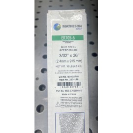 Matheson 10lb - ER70S-6 3/32" x 36" Steel TIG Welding Filler Rod - Matheson Select SKU229