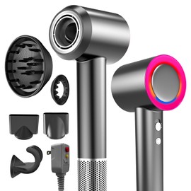 Hair Dryer, 1800W Fast Drying Blow Dryer with 160,000 RPM High-Speed Brushless Motor Low Noise Hairdryer with Magnetic Attachments for Home Salon Travel