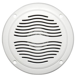 5-inch Water Resistant Outdoor Speakers, Dual Cone, 25W Peak Power, Marine and RV Compatible (White)