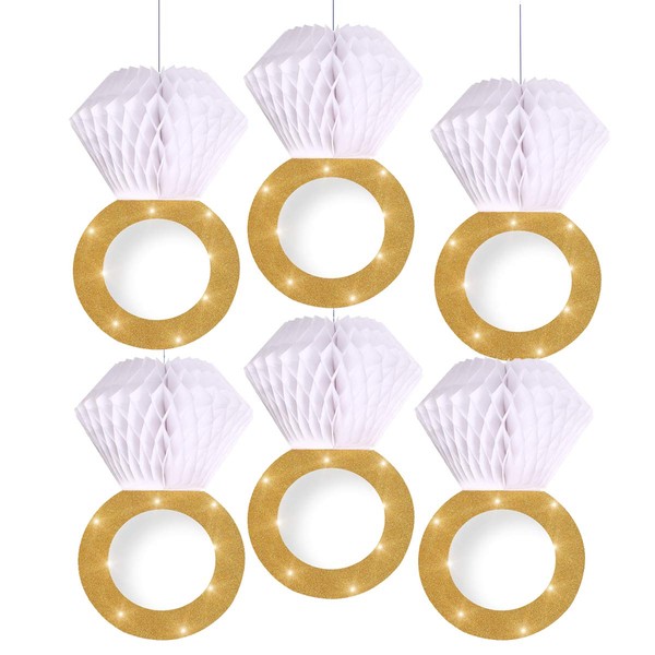 Cooper life Bridal Shower Honeycomb Ring Hanging Decorations (SIX Pack)