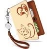 Pretimo Pass Case with Reel Animal Pattern Bifold Ladies Illustration