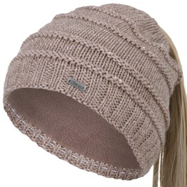 Faera Women's Winter Hat Cable Hole Braid Beanie Hat Knitted Hat 72, brown