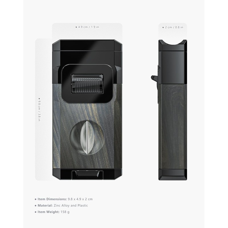 Torch Lighter Butane Refillable, Double Jet Flame Torch Lighter, All-in-One