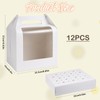 BOHUIZ 12Pcs Portable Cake Pop Holder Boxes, White Candy Boxes