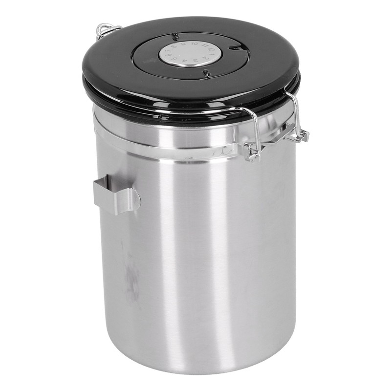 Coffee Beans Canister with Exhaust Valve Stainless Steel Storage Sealing