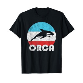 Orca Killer Whale Vintage Retro Silhouette Gift T-Shirt