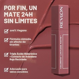 Revlon ColorStay Limitless Lápiz labial líquido mate, Fórmula vegana, Sin deslizamiento, Color de labios de larga duración, Larga duración, Ligero/cóm