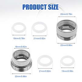 Universal Faucet Aerator Adapter Set - 4 PCS, Dual Size 16mm & 20mm Female to 22mm Male Connectors for Kitchen and Bathroom Use