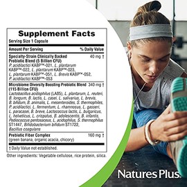 Natures Plus Probiótico natural Mega GI de NaturesPlus - 30 cápsulas - Salud digestiva e inmunitaria - Sin gluten - 30 raciones                       