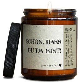 GLÜCKLICHT Duftkerze mit Spruch für Beste FreundIn | Handgemacht aus Sojawachs | In Geschenkbox | Nachhaltiges Geschenk Freundschaft Freundin Freund Partner Schwester BFF |Ohne Duft