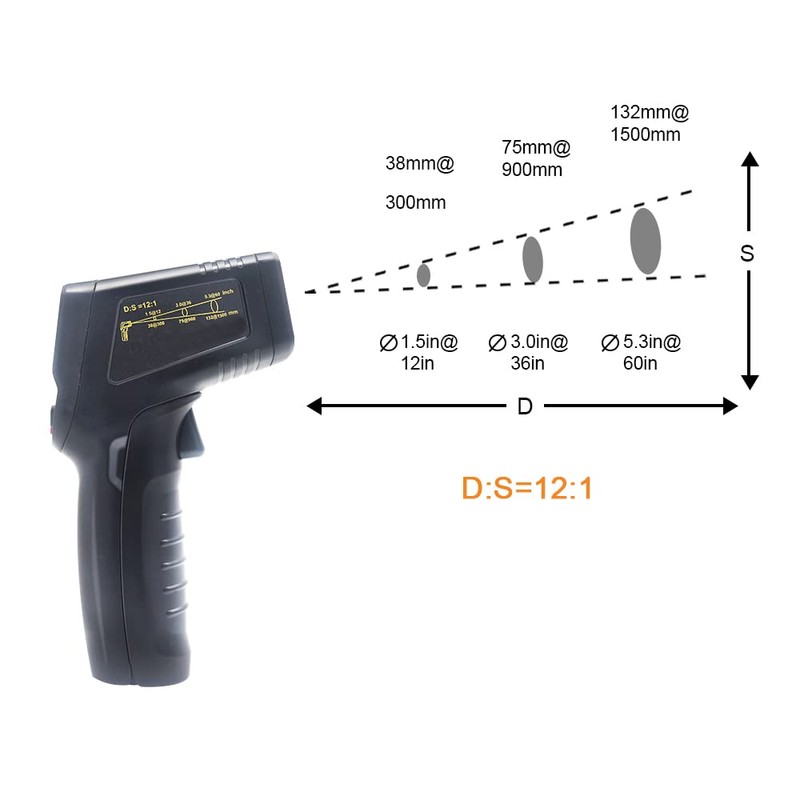 KT600B Non-Contact Infrared Thermometer Cooking Digital Thermometer for Kitchen Industrial