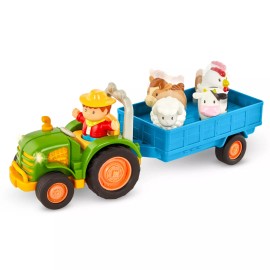 Battat Musical Farm Tractor Toy Set with Animals Lights Sounds for Toddlers 18 Months