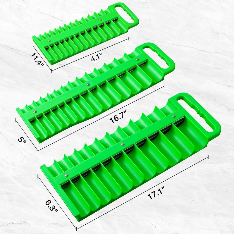 Reniteco Magnetic Socket Organizer Set, 3 Pcs Green Portable Heavy