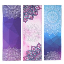 Printed Yoga Towel,Non Slip Travel Yoga Mat Fitness Mat Pad Cover Portable Large Yoga Mat Towel Soft Sweat Absorbent for Hot Yoga Travel Home Gym Pilates Workout Exercise,183 x 63cm