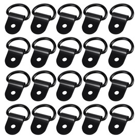 JSMTKJ Pack of 20 Lashing Eyelets D-Ring, D Ring Lashing Eyelet, D Ring Hook with Load 100 kg for Load Securing in Cars, Kayaks and Trailers (36 x 25 mm, Black)