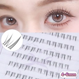 WooBerry No-Glue Under Eyelashes 4-6mm strand point lower eyelashes that do not require lashing 100pcs, 1 piece, under 05 / WooBerry 노글루 언더속눈썹 4-6mm 가닥 포인트 언더래쉬 풀 필요없는 아랫눈썹 100pcs, 1개, 언더05