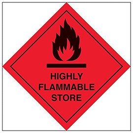 V Safety Hazard diamond – Highly flammable store-300x300mm-Magnetic Safety Sign