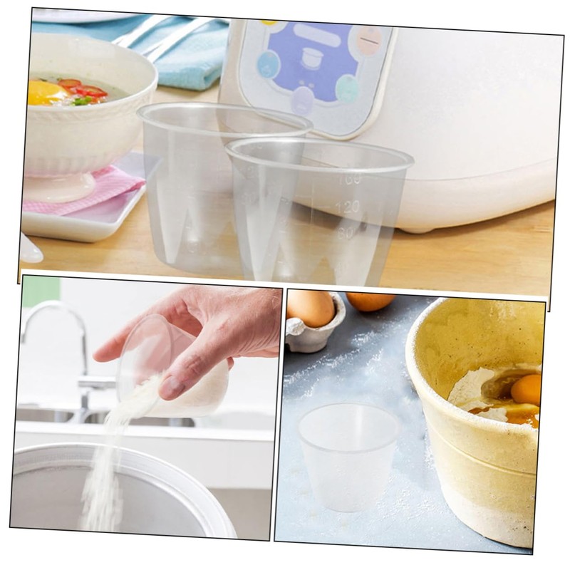 BIUDECO 5pcs Small Plastic Measuring Cups for Rice Scaled Kitchen