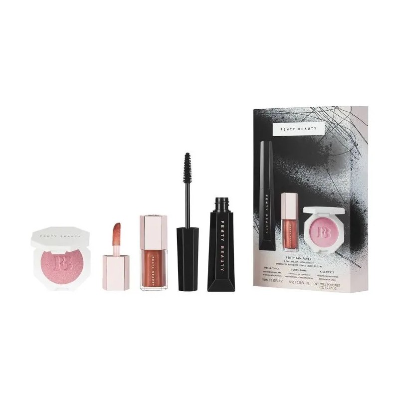 Juego 3pz Ojos, Labios Y Resaltador De Fenty Beauty