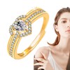 Heart Stone Ring - Adjustable Heart Rings with Cubic Zirconia,Open