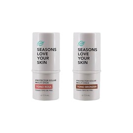 Seasons love your skin Kit facial Multi Stick con Color FPS 50 | Tono Rosa + Bronzer | Rubor, Labial y Sombra