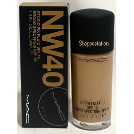 M·A·C MAC Studio Fix Fluid SPF15 Foundation Shade NW40 TOASTED BEIGE  30ml New In Box