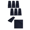 ► 6 Elegant Fabric Napkins in Blue/Dark Blue/Square / 45
