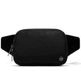 EVERYWHERE Large 2L Pander Waterproof Waist Bag for Men and Women with Adjustable Strap, Black Onyx