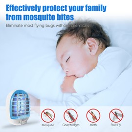 DNFAF 2 Packs Bug Zapper Indoor, Fly Trap for Indoors, Mosquitoes Killer Mosquito Zapper with Blue Lights for Living Room, Home, Kitchen, Bedroom, Baby Room, Office-4