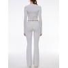 AnotherChill Women's 2 Piece Lounge Sets Fold-over Flare Pants Set