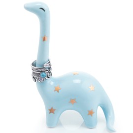 PUDDING CABIN Soporte para anillo azul de dinosaurio, soporte para anillo de compromiso y boda, regalos de dinosaurio, decoración linda y preppy para 