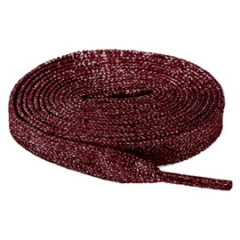 Anopo 2 Pairs Glitter Shoe Laces for Sneakers 10mm Wide Bling Metallic Rhinestone Shoe String for High Tops Burgundy 120cm
