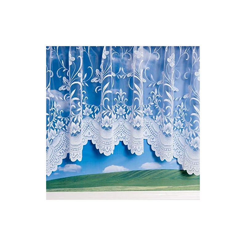 Spring White Jardiniere Net Curtain 150 x 48 by Ideal