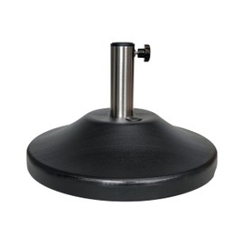 US Weight Premium 50 Pound Prefilled Umbrella Base for Patio Table - Heavy Duty Adjustable Umbrella Stand with Stainless Steel Stem for Outdoor Patio Umbrellas - Made in The USA - Black