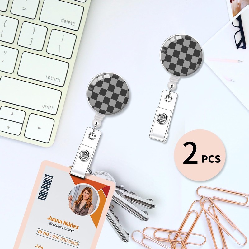 IAMRAVER 2 Pack Retractable Badge Holders Cute Badge Reel Badge